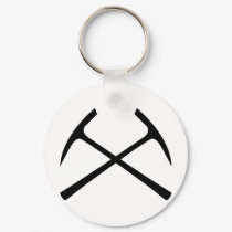 black pickax crossed keychains