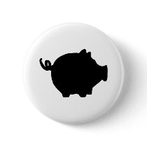 black piggy bank icon button