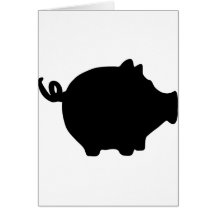 black piggy bank icon greeting cards