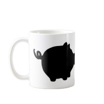 black piggy bank icon coffee mugs