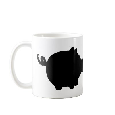 black piggy bank icon coffee mugs by Tomaniac