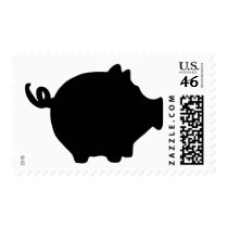 black piggy bank icon postage