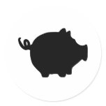 black piggy bank icon stickers