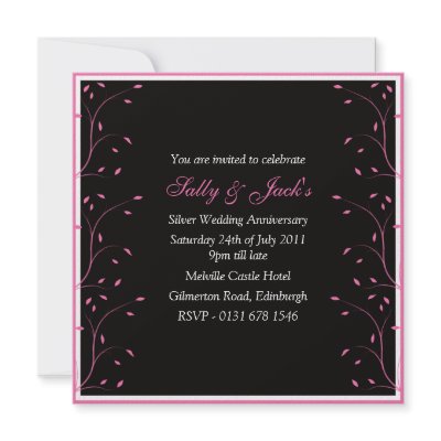 Black & Pink Anniversary Party Invitation by claire_shearer