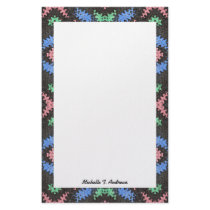 black pink blue abstract stationery