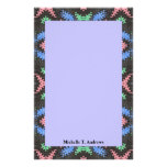 black pink blue abstract stationery