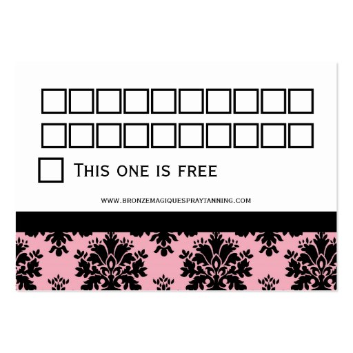 Black Pink Damask Business Customer Loyalty Cards Business Card Template (back side)