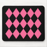 Black & Pink Diamonds Mouse Mat