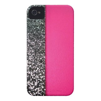 Black &amp; pink glitter iphone cover iphone 4 cover