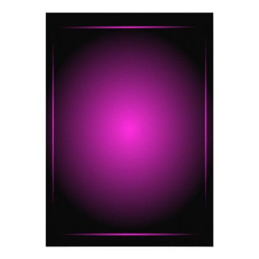 Black & Pink Glow Monogram Sci-fi - Invitation