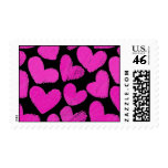 Black pink Hearts Postage