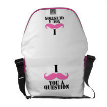 Black Pink I Moustache You A Question Courier Bags