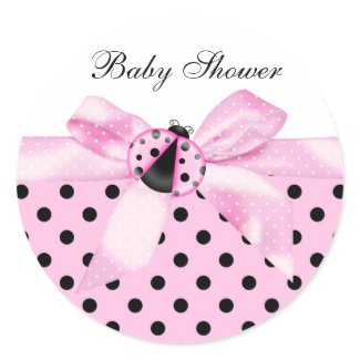 Black Pink Ladybug Stickers
