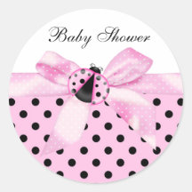 Black Pink Ladybug Stickers