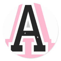 Black pink Letter A Stickers