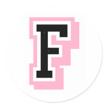 black pink Letter F Sticker