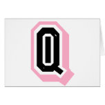 black pink letter Q Cards