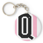 black pink letter Q Key Chain
