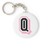 black pink letter Q Keychains