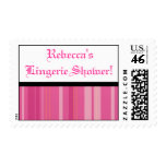 Black/Pink Lingerie Shower Stamps
