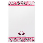 Black & Pink Paint Splatter Retro Pink Sunglasses Stationery Paper