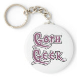 Black Pink Pattern Goth Geek Keychain