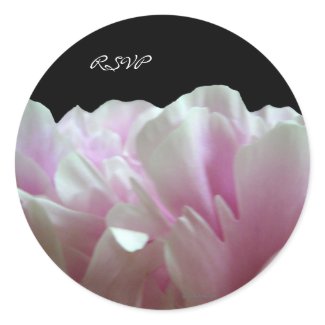 Black Pink Peony Custom Envelope Seals sticker