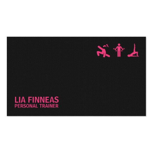 Black & Pink, Personal Trainer Business Card (front side)