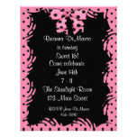 Black Pink Polka Dot Invitation