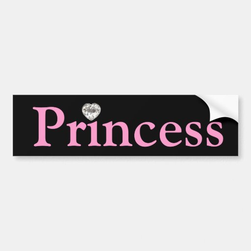 Black & Pink Princess Bumper sticker Zazzle
