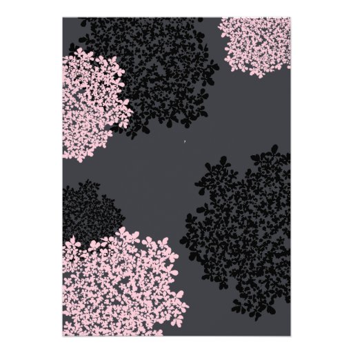 Black & Pink Queen Anne's Lace Wedding Invitation