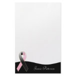 Black & Pink Ribbon Personal Stationery