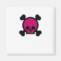 Black Pink Skull Refrigerator Magnets