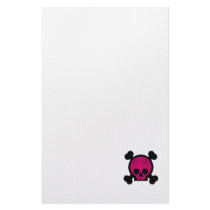 Black Pink Skull Stationery