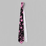 Black & Pink Star Neck Tie ties