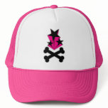 Black Pink Stars Crossbones Mesh Hats