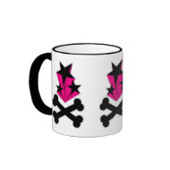 Black Pink Stars Crossbones mug
