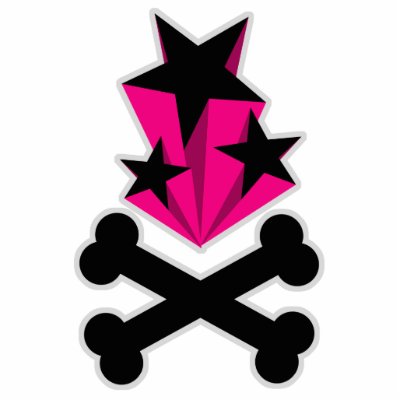Black Pink Stars Crossbones Cut Out Zazzle_photosculpture Black Pink Stars Crossbones Cut Out Zazzle_photosculpture