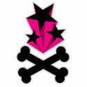 Black Pink Stars Crossbones photo sculptures by doonidesigns Black Pink Stars Crossbones photo sculptures
