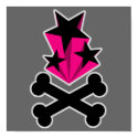 Black Pink Stars Crossbones posters by doonidesigns Black Pink Stars Crossbones posters