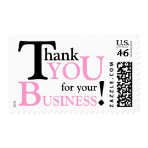 Black & Pink "Thank you for your Business" Postage Stamps