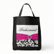 Black, Pink, White Bridesmaid Tote Bag