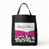 Black, Pink, White Maid of Honor Tote Bag