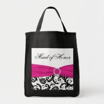 Black, Pink, White Maid of Honor Tote Bag