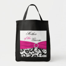 Black, Pink, White Mother of the Groom Tote Bag
