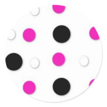 Black/Pink/White Polka Dots Stickers by mrssocolov2 Black/Pink/White Polka Dots Stickers