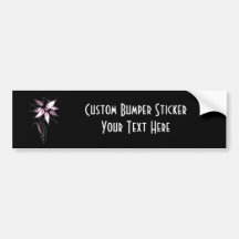 Black Pink & White Swirly Flower by Naomi Bumper Stickers