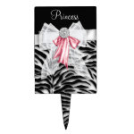 Black Pink Zebra Baby Shower Cake Topper