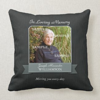 Black Pinstripe Memorial American MoJo Pillow throwpillow