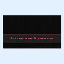 Black Pinstripes, Pink Professional business cards